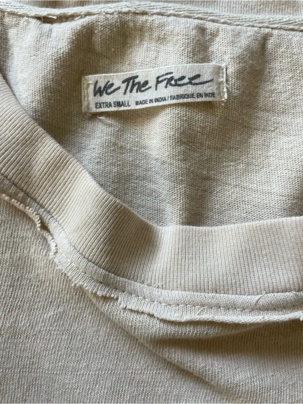 Free People Cream Embroidered Handkerchief Hem Tunic Top XS